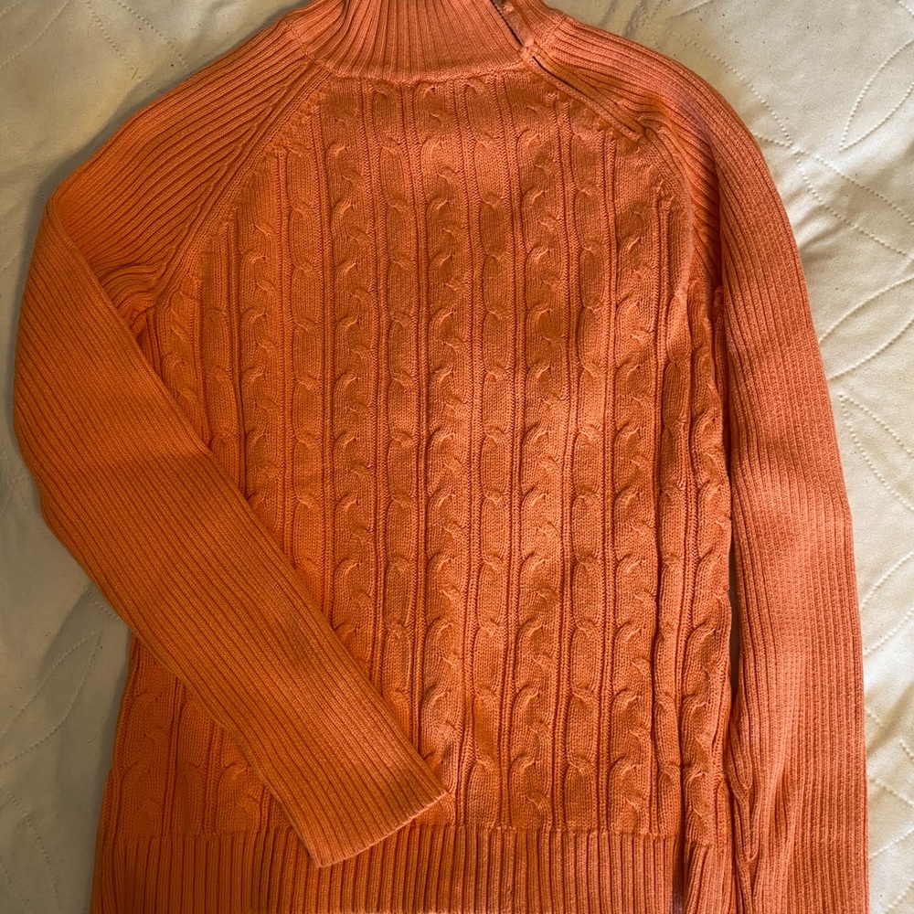 liz & co. Women’s Turtleneck Sweater in Vibrant Orange